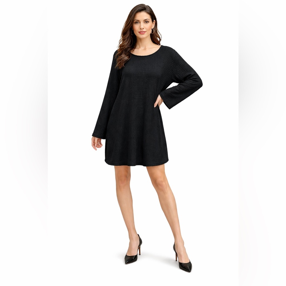 H&M Black Textured Dress